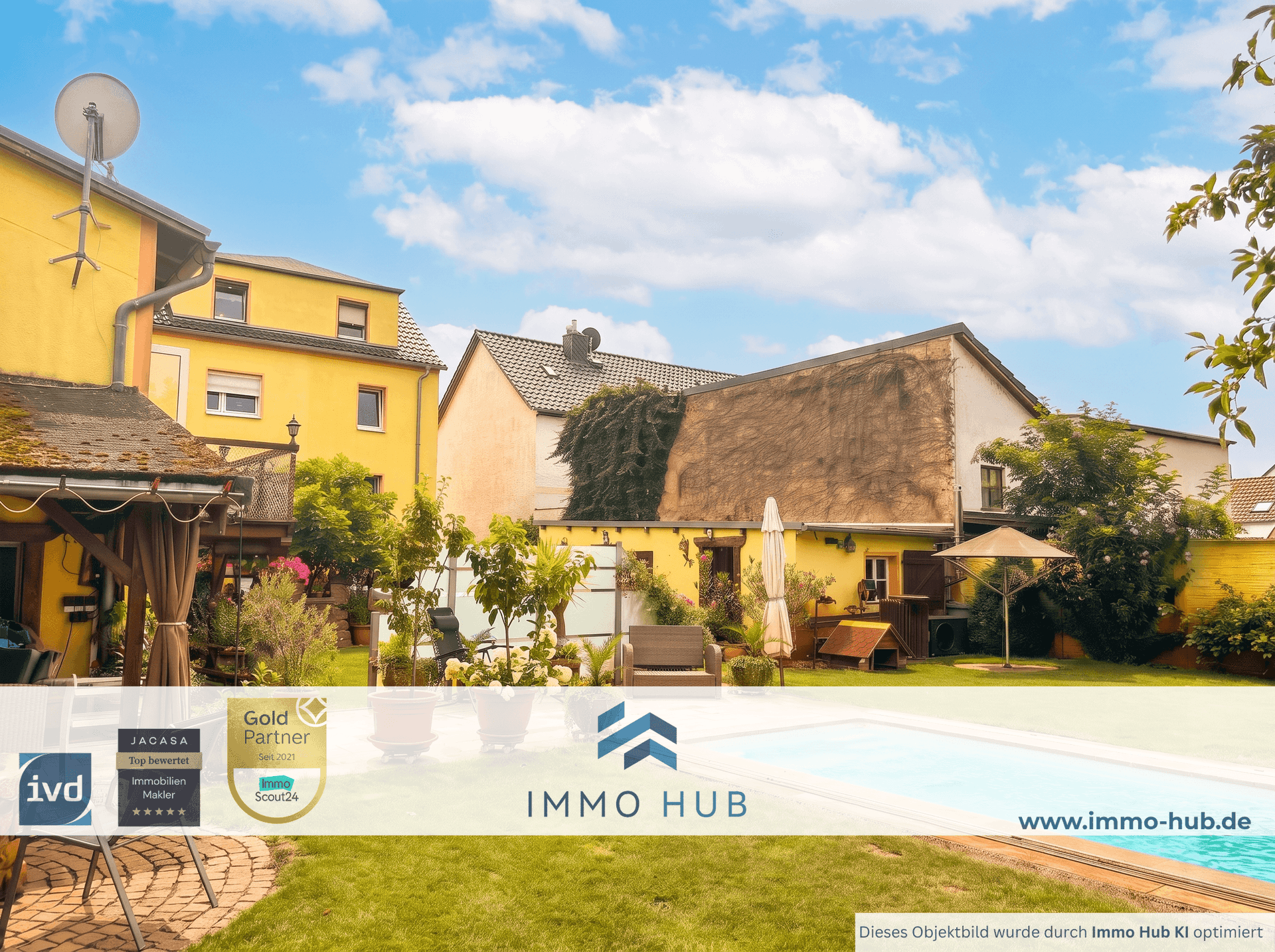 Pool und Feuerstelle