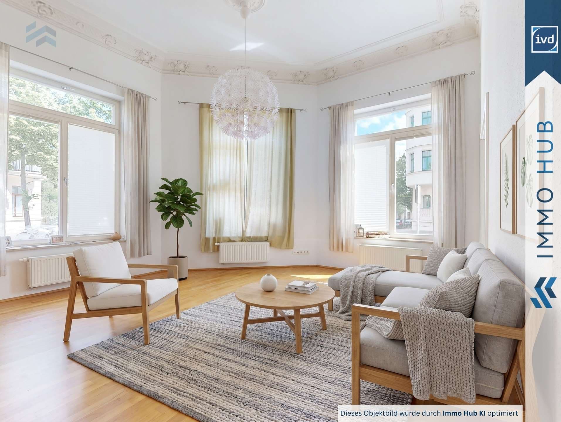 Wohnzimmer (KI möbliert)
