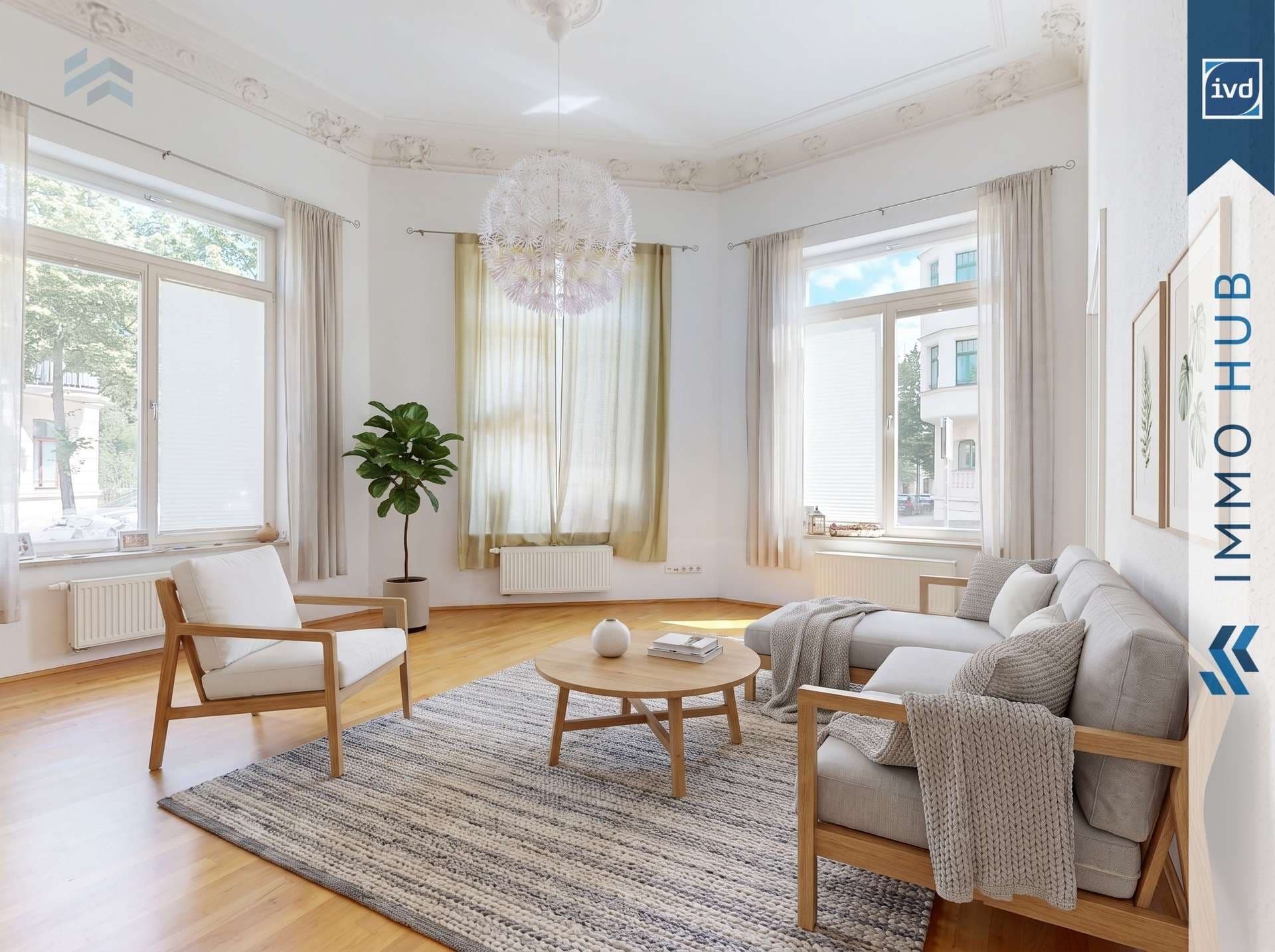 Wohnzimmer (KI möbliert)