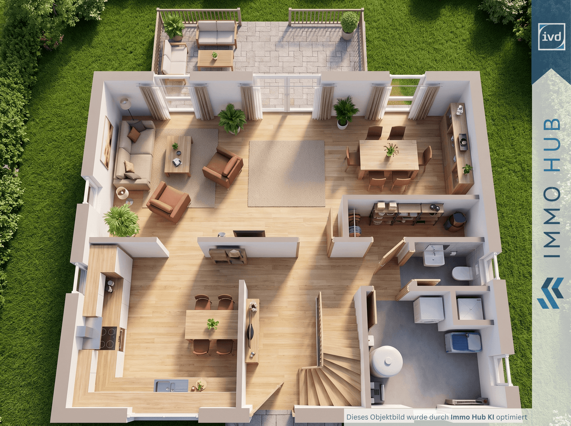 3D Grundriss Erdgeschoss