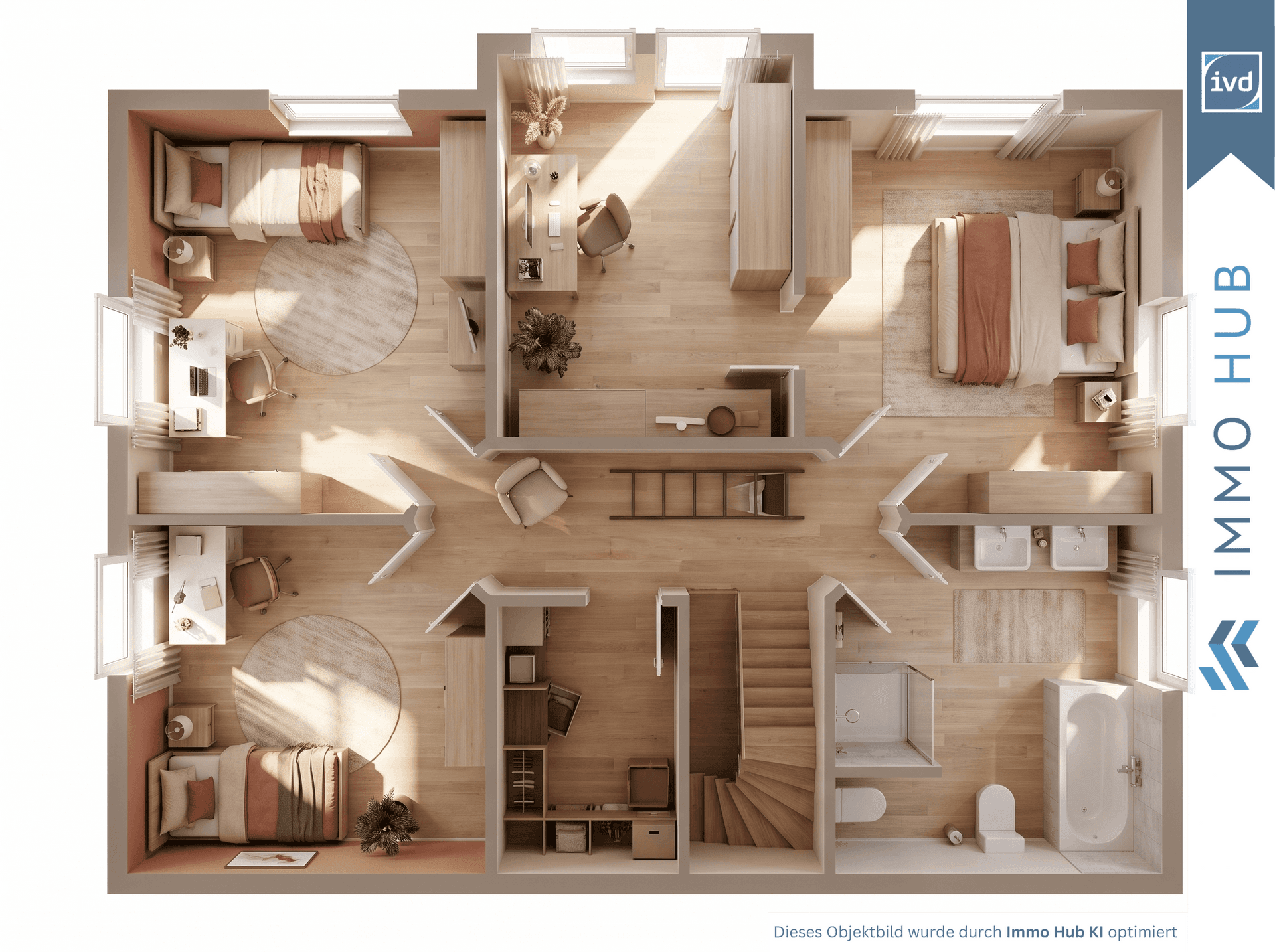 3D Grundriss Obergeschoss